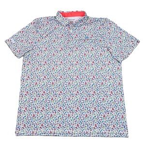 Good Good Golf Men's XXL Beachside Polo Shirt Summer Flamingo Pineapple Print
